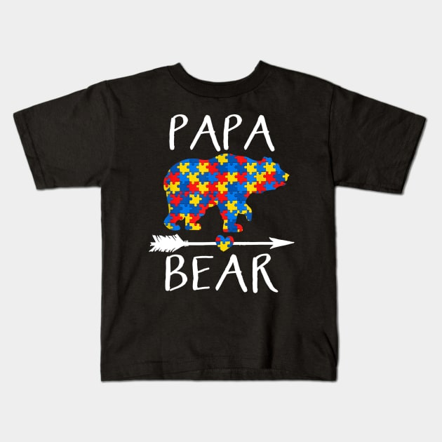 Papa Bear Autism Awareness T-Shirt Gifts for Dad Grandpa Kids T-Shirt by craiglimu